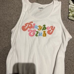 PacSun White Tank with Multicolor Logo